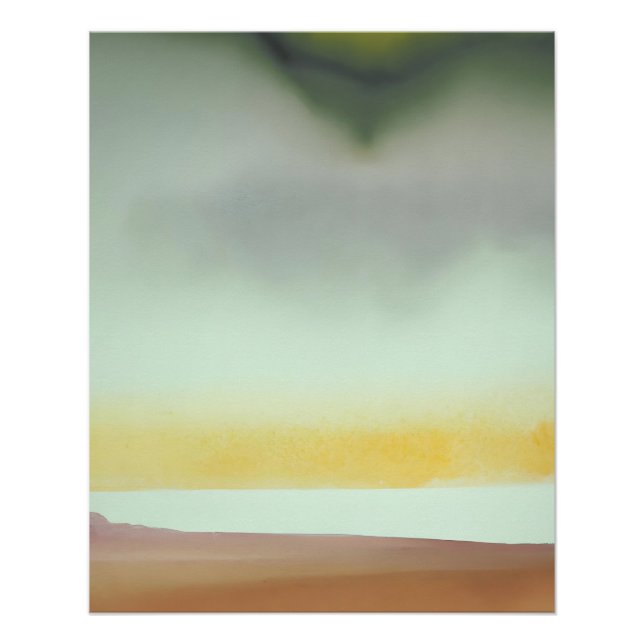 Poster Horizon Douce Abstrait dans des Tons Terreux (Devant)