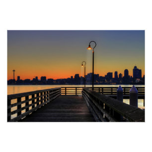 Poster Horizon du centre de Seattle Washington