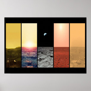 Poster Horizon vue de venus la lune de terre mars titan