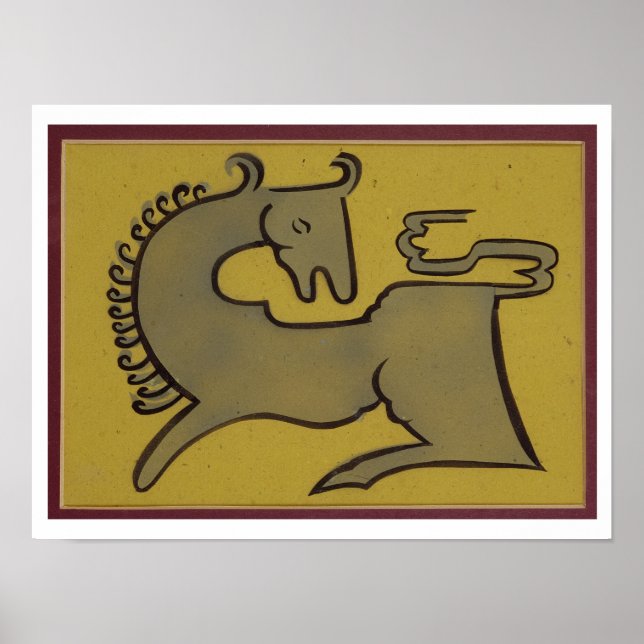 Poster Horse (pen, ink & gouache on paper) (Devant)