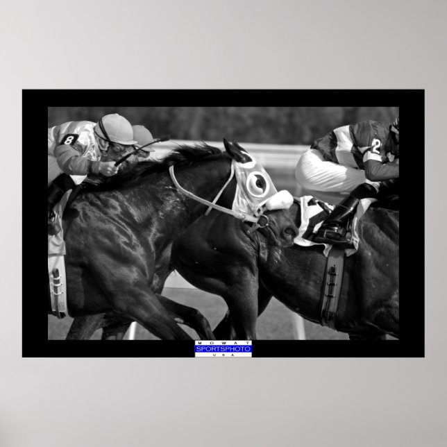 Poster Horse Racing 002 B&W Mowat SpPh (Devant)