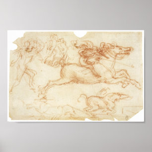 Poster Horseman Galloping, Leonardo Da Vinci