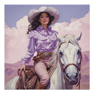 Poster Horseshoe : Cowgirl Wall Art