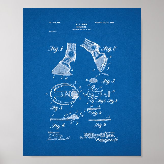 Poster Horseshoe Patent - Plan (Devant)