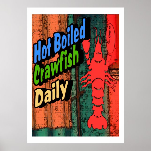 Poster Hot Boiled Crawfish Daily Sign (Devant)