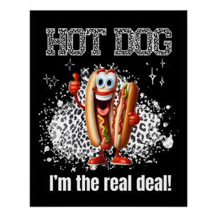 Poster Hot Dog! Je suis le vrai marché