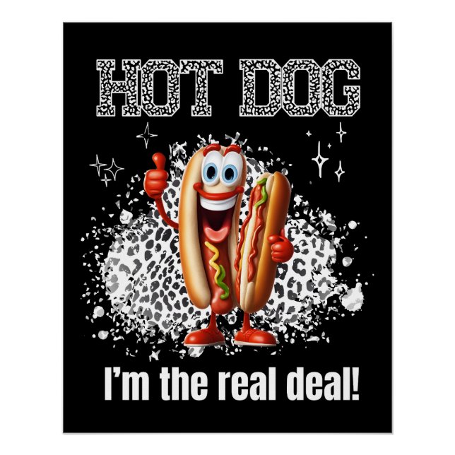 Poster Hot Dog! Je suis le vrai marché (Devant)