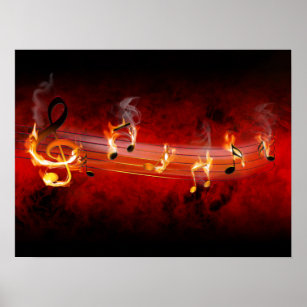 Poster Hot Music Notes