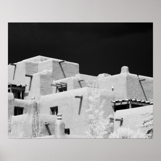 Poster Hôtel de style Pueblo adobe à Loretto, Santa Fe, N (Devant)
