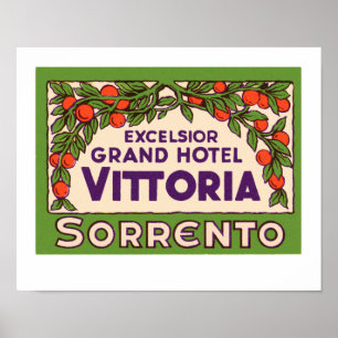 Poster Hôtel grand Vittoria de laine de bois