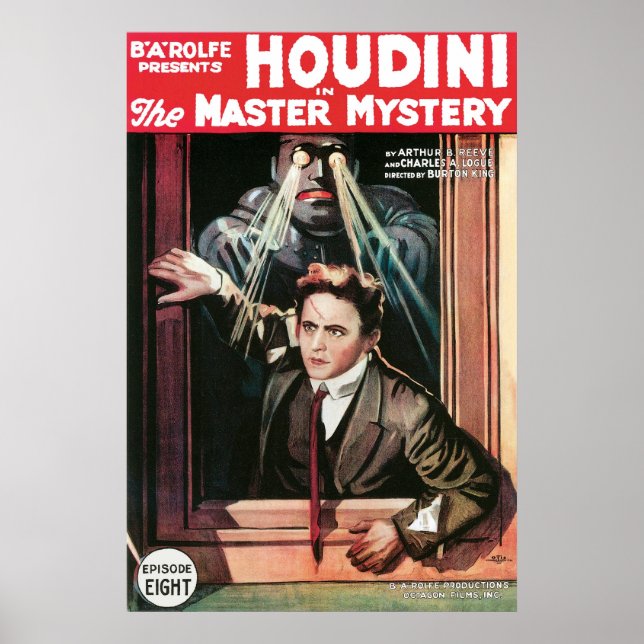 Poster Houdini ~ Maître Vintage Mystère Escape Artiste (Devant)