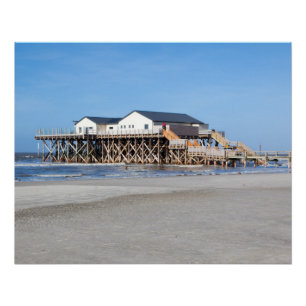 Poster House on stilts at the beach of St Peter Ording