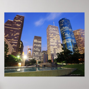 Poster Houston du centre, le Texas