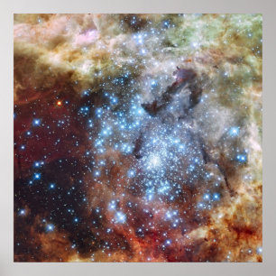 Poster Hubble montre des groupes d'étoiles sur un parcour