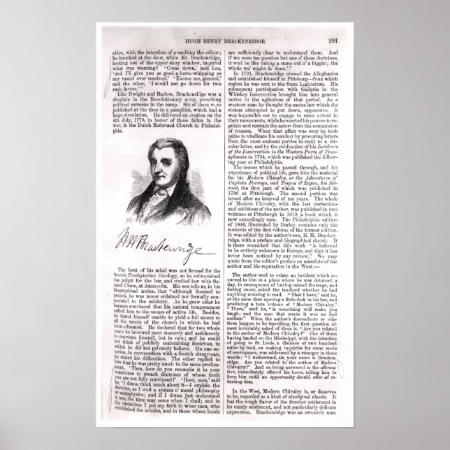 Poster Hugh Henry Brackenridge (Devant)