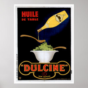 Poster Huile De Table Dulcine Alimentation Vintage