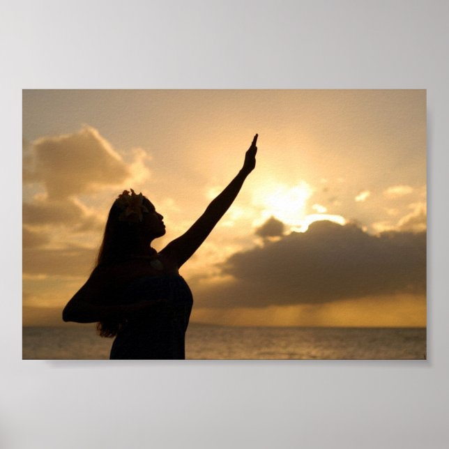 Poster Hula sur la plage (Devant)
