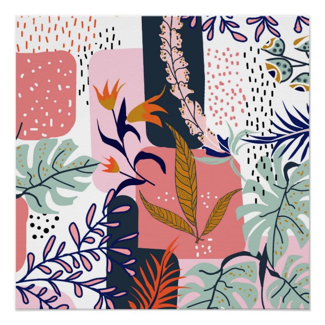 Poster Humeur | Abstrait Chic Moderne Bohème Peinture (Devant)