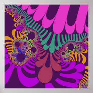 Poster Humeur violette et rose