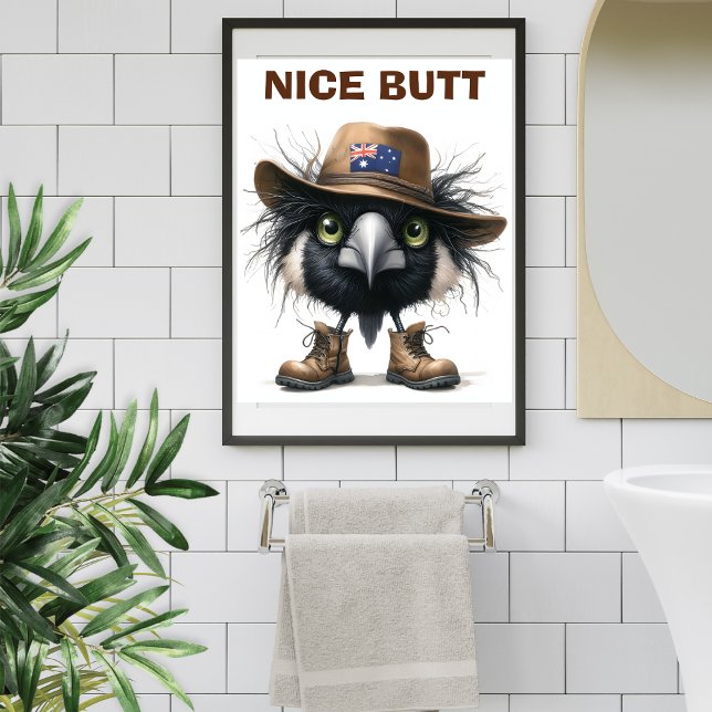 Poster Humoristique Magpie Australienne Neutre Toilette T (Créateur téléchargé)