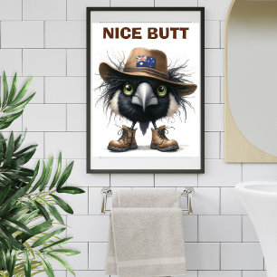 Poster Humoristique Magpie Australienne Neutre Toilette T