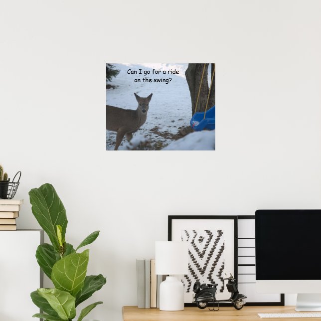 Poster Humour Bébé Buck Snow Balançoire Bleue pour Bébé (Bureau à domicile)