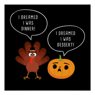Poster Humour de Thanksgiving Blague de dinde drôle