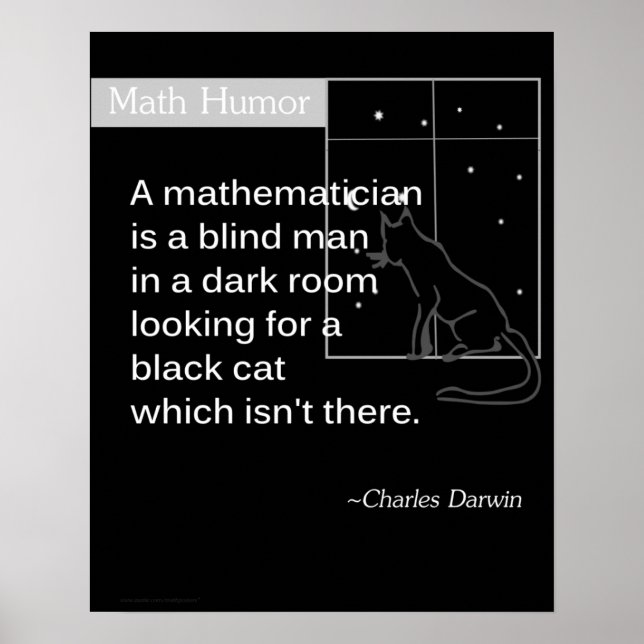 Poster Humour mathématique par Charles Darwin (Devant)