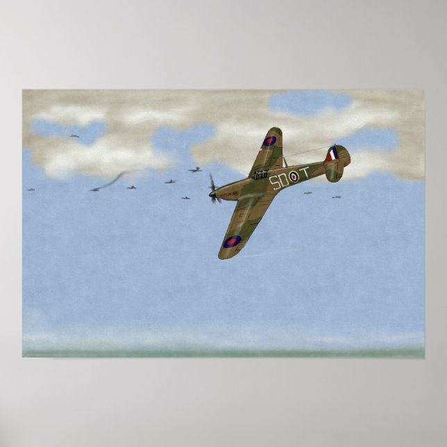 Poster Hurricane du 801e Escadron d'expédition 1940 (Devant)