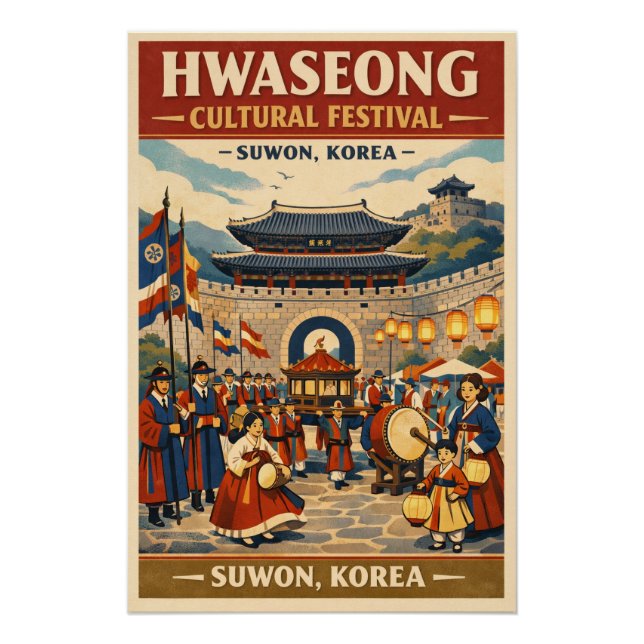 Poster Hwaseong Cultural Festival in Korean travel (Devant)