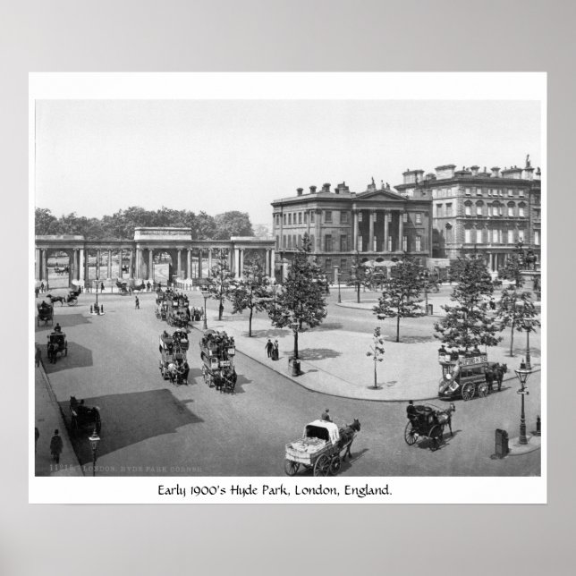 Poster Hyde Park, Londres, Angleterre des années 1900 (Devant)