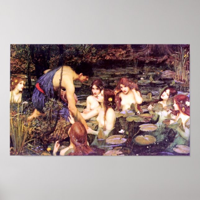 Poster Hylas and the Nymphs (Devant)