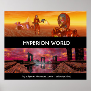 Poster HYPERION SCIENCE MONDIALE FICTION Scifi