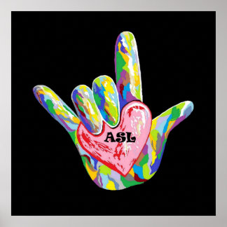 Poster I Heart ASL