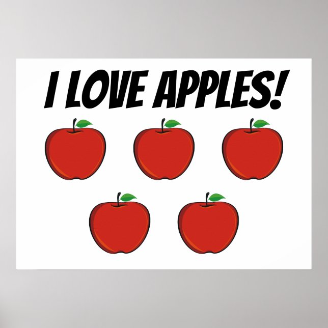 Poster I Love Apples (5 pommes) (Devant)