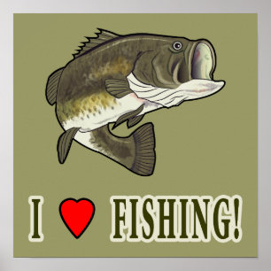 Poster I Love Fishing : Basse à grande bouche