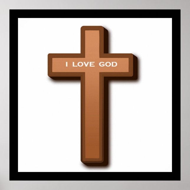 POSTER "I LOVE GOD" CROSS (Devant)