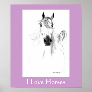 Poster I Love Horses - Customisé