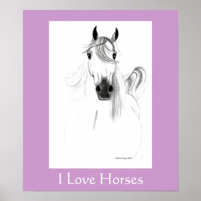 Poster I Love Horses - Customisé (Devant)