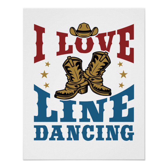 Poster I Love Line Dancing (Devant)