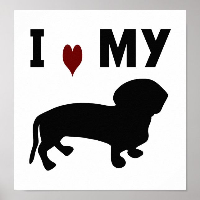 Poster I Love My Dachshund (Devant)