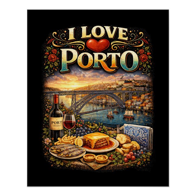 Poster I Love Porto (Devant)