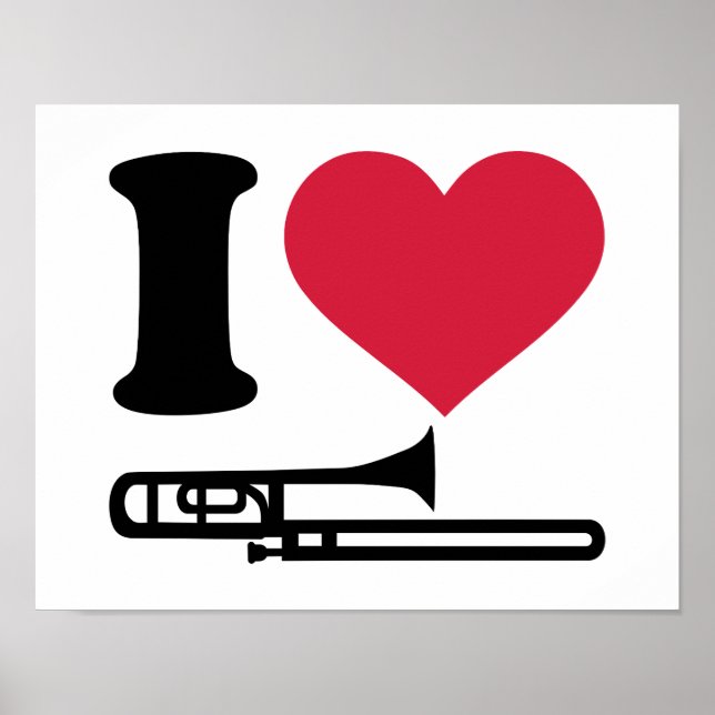 Poster I love Trombone (Devant)