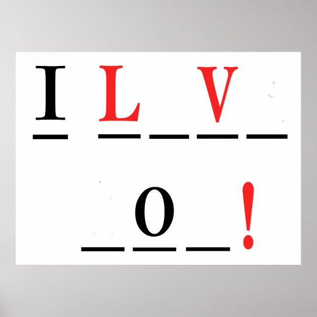 Poster I Love You-Hangman Style par Shirley Taylor (Devant)
