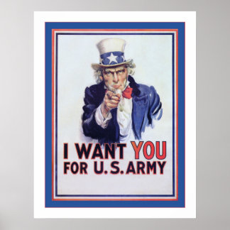 Poster I Want You ~ Vintage World War 2