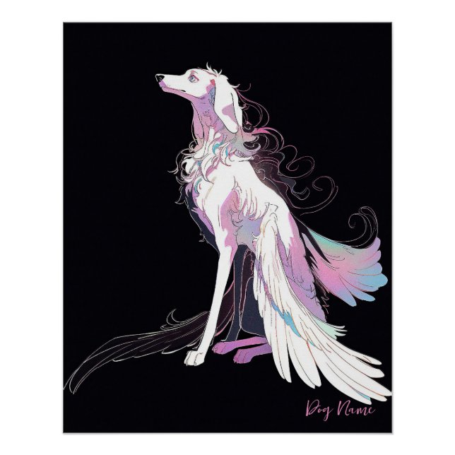 Poster I Will Always Love Borzoi Dog 004 - Christian Bran (Devant)