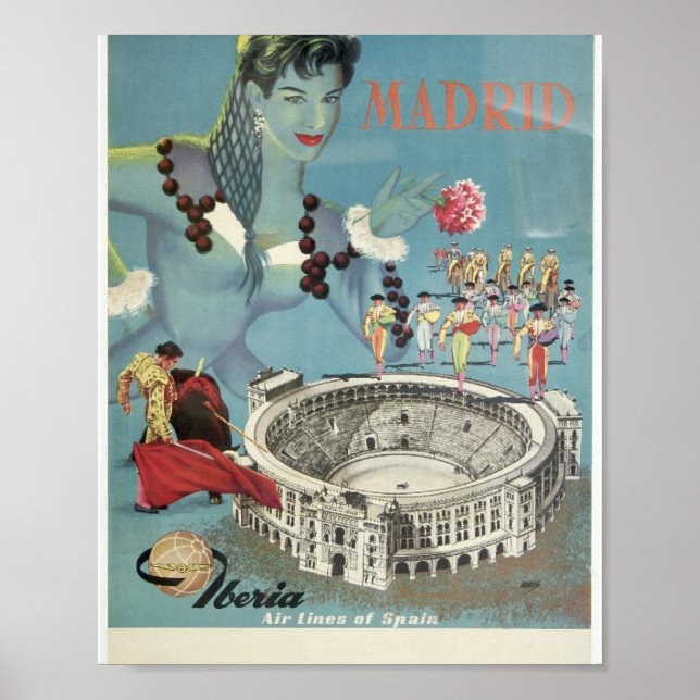 Poster Iberia Vintage « Madrid " (Devant)