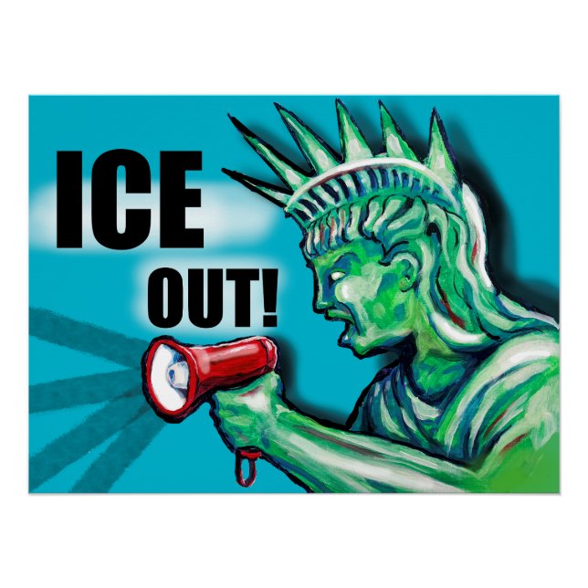 Poster ICE OUT, protest Statue of Liberty (Devant)