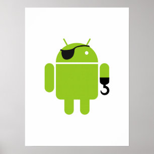 Poster Icône androïde de robot en tant que pirate
