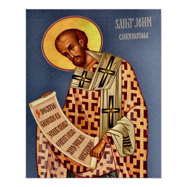 Poster Icône chrétienne orthodoxe St. John Chrysostom (Devant)